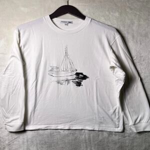 JW Anderson Uniqlo Long Sleeve Graphic T-Shirt Men's S Nautical Dingy Boat Art